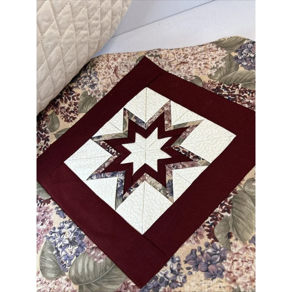 Beautiful Made Folded Star Placement & Coaster Farmhouse Cottage Core Ruth Flaud